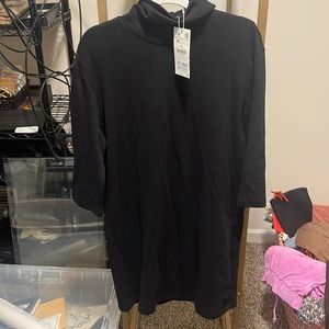 Black, turtle neck dress